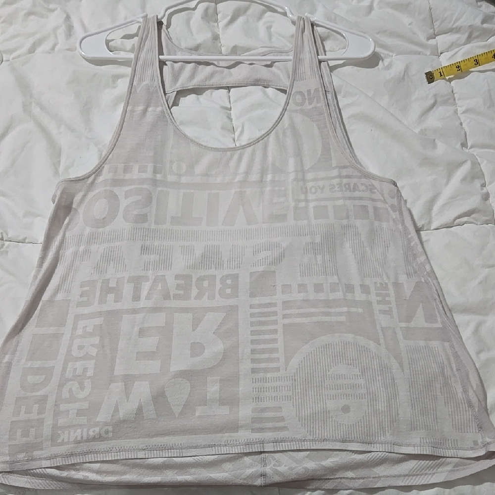 Lululemon Women's White Graphic Tank Top